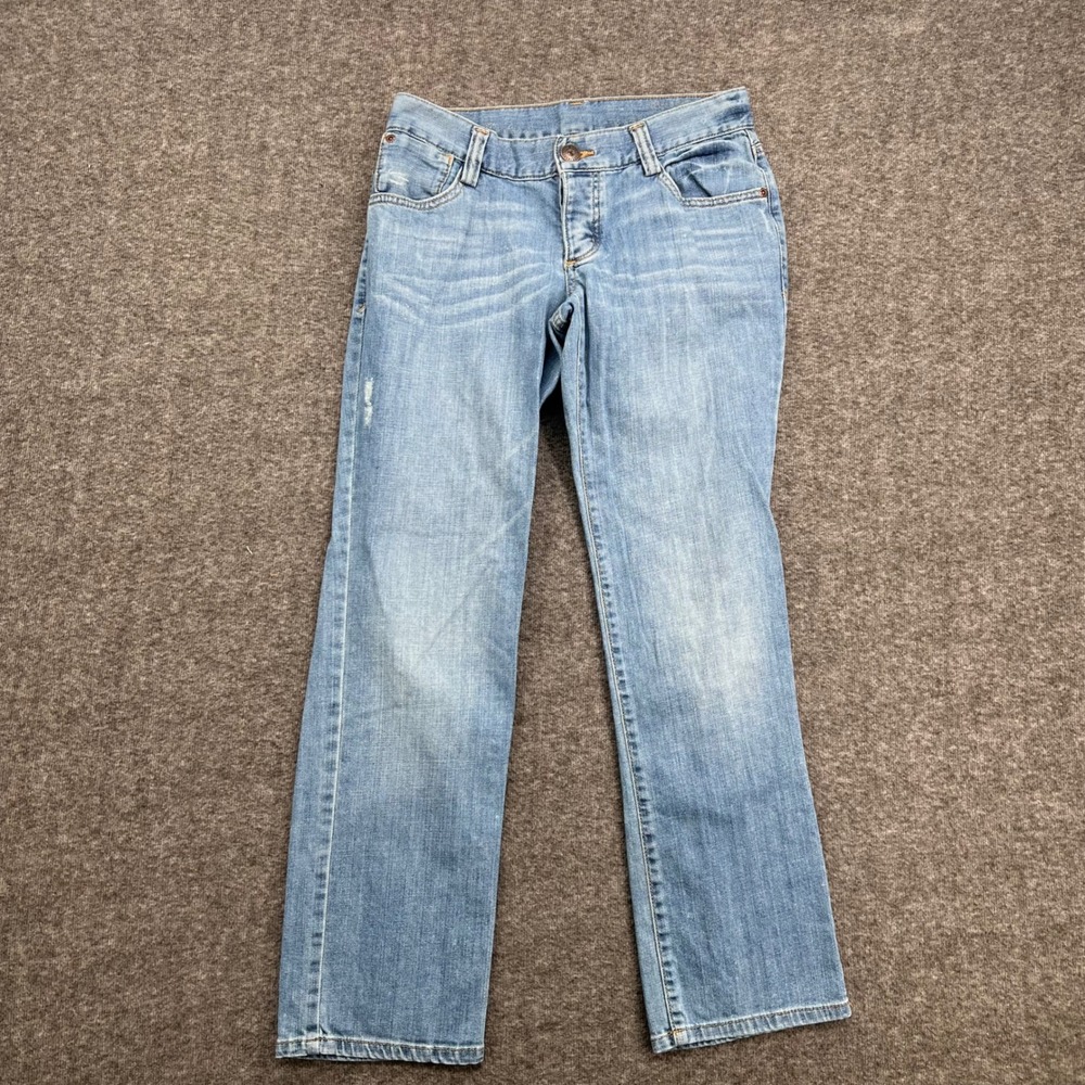 Eddie Bauer Women Light Wash Straight Leg Denim Jeans Blue Size 2P Petite Casual